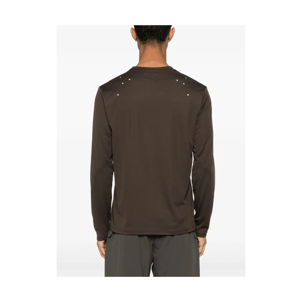 ROA Bruin Logo Print Crew Neck T-shirt Brown Heren