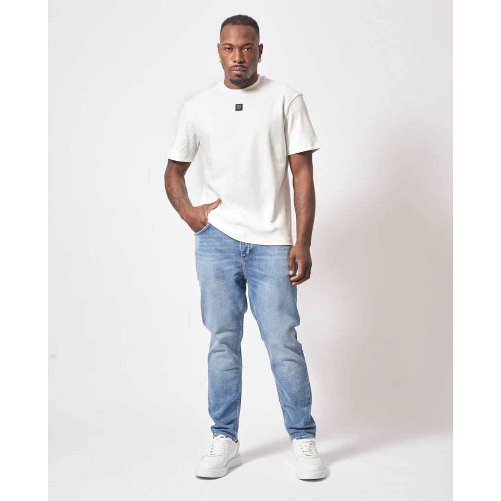 Hugo Boss Wit T-shirt met metalen logo White Heren