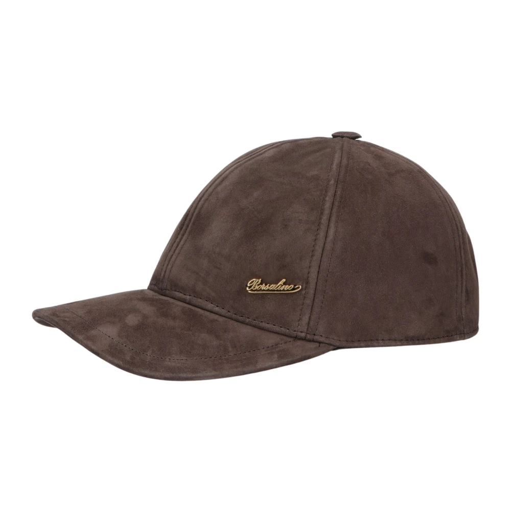 Borsalino Suède Baseballpet met Gewatteerde Voering Brown Unisex