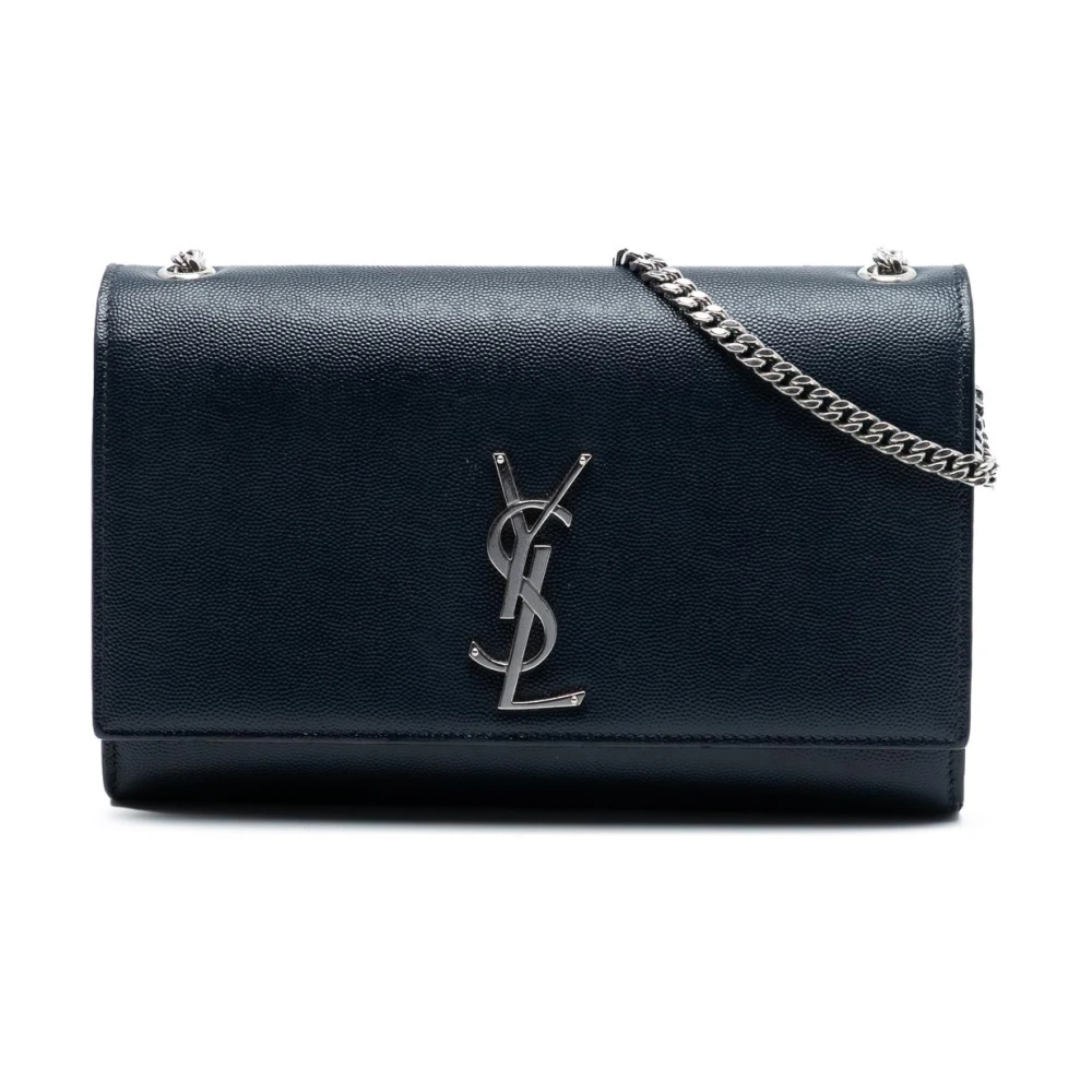 Saint Laurent Vintage Women's Blue Pre-Owned Monogram Chain Wallet