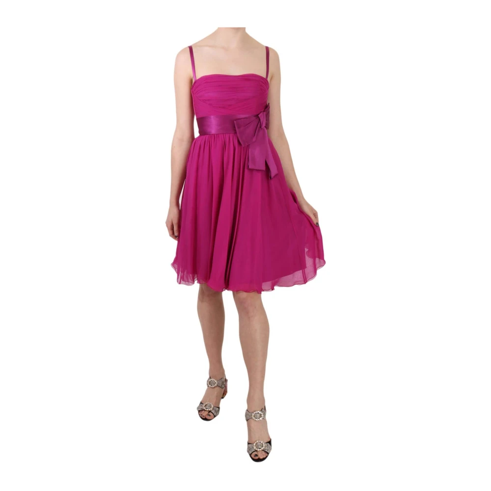 Dolce & Gabbana Women's Fuchsia/Pink Silk Bow Dress