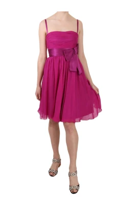 Fuchsia Rosa Sidenslips Klänning