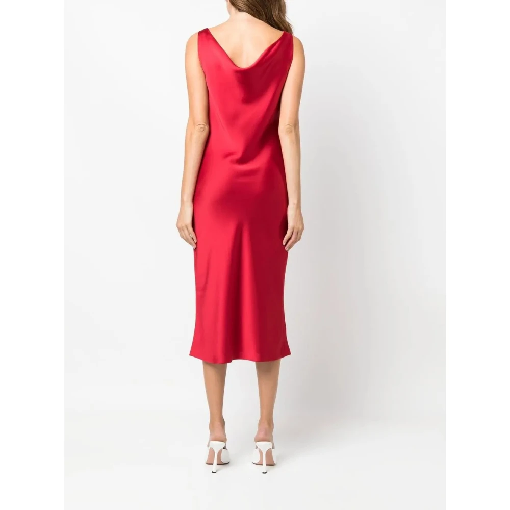 Norma Kamali Maria Satin Midi Jurk Red Dames