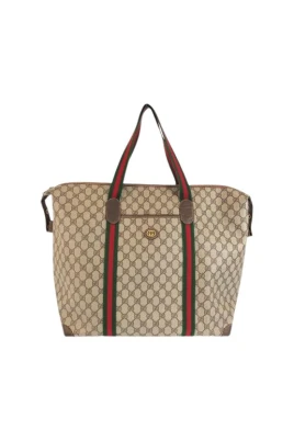 Pre-owned Vintage GG Supreme Canvas Leather Boston Bag