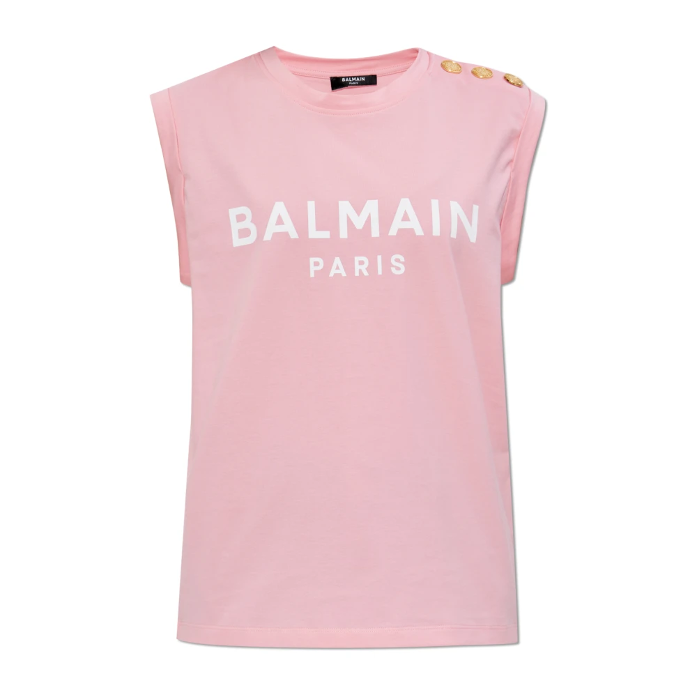 Balmain Top met decoratieve knopen Pink Dames