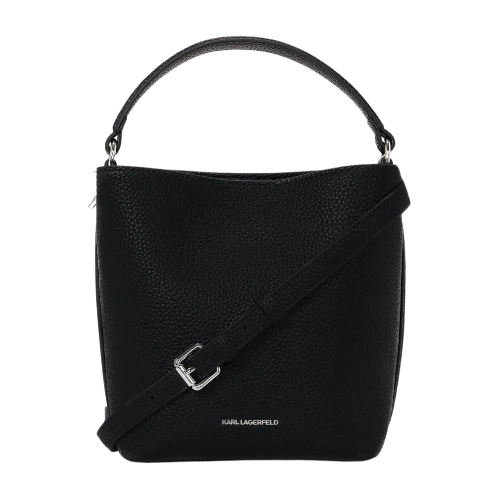 Karl Lagerfeld Tassen icoon kiezel emmer tas a1w30468 Black Dames