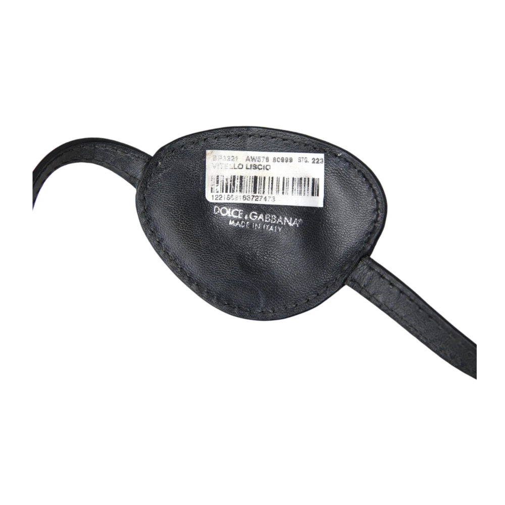 Dolce & Gabbana Metalen Logo Leren Ooglapje Black Dames