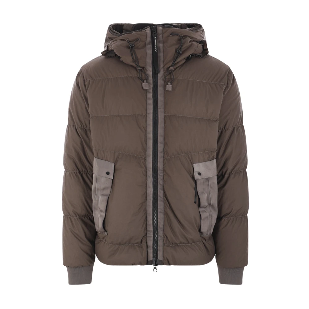 C.P. Company Bruine Nylon Pufferjas met Goggle Brown Heren