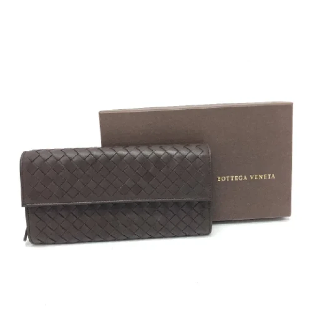 Bottega Veneta Vintage Pre-owned Leather wallets Brown Dames