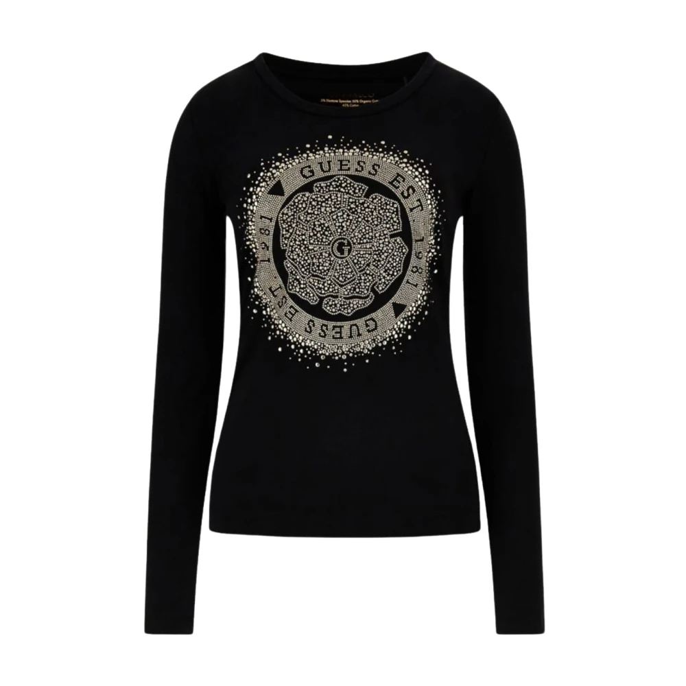 Guess Lange Mouw T-shirt Black Dames