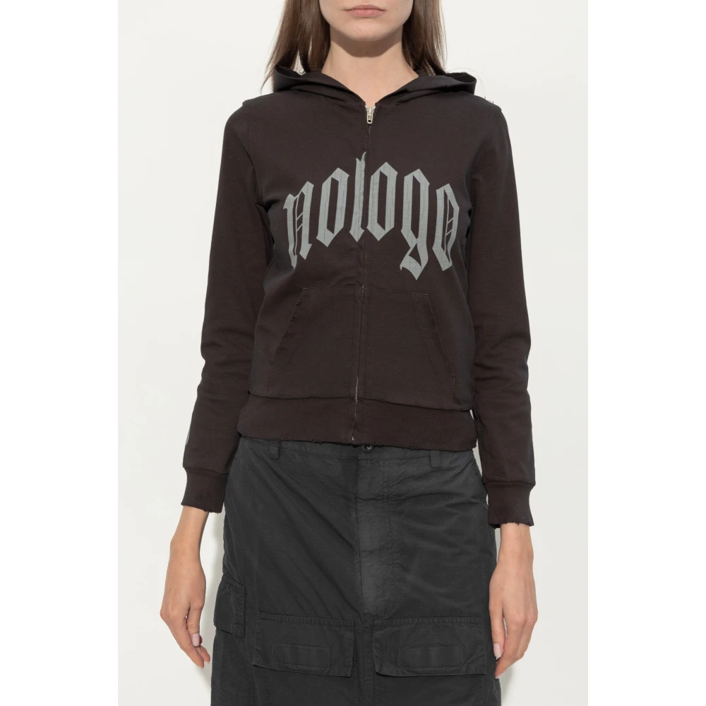 Balenciaga Ritssluiting hoodie Black Dames