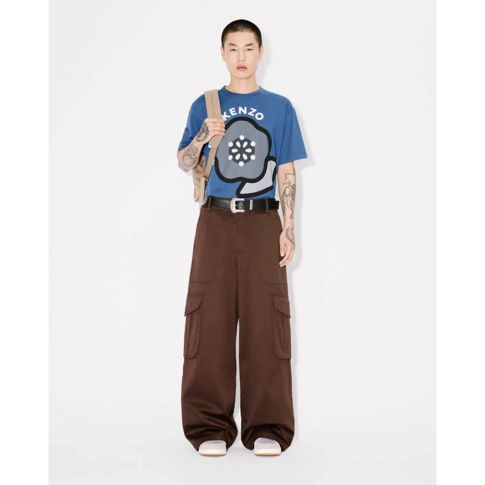 Kenzo Pop Jersey Bedrukt T-shirt Blue Heren
