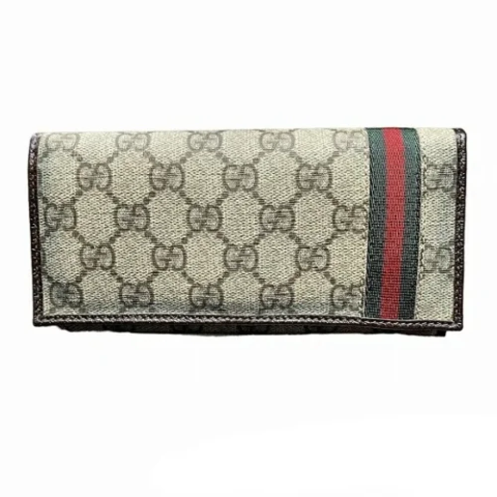 Gucci Vintage Pre-owned Fabric wallets Beige Dames