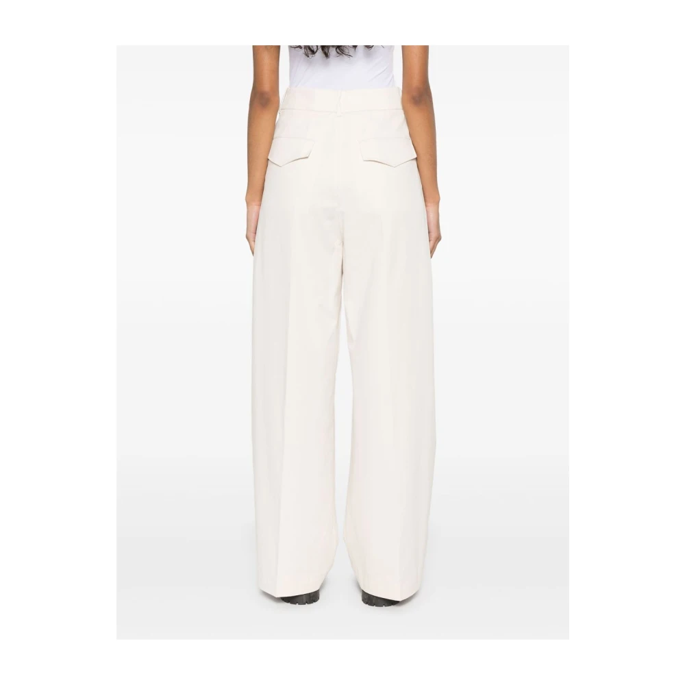 Semicouture Natuurlijke broek met verborgen sluiting Beige Dames