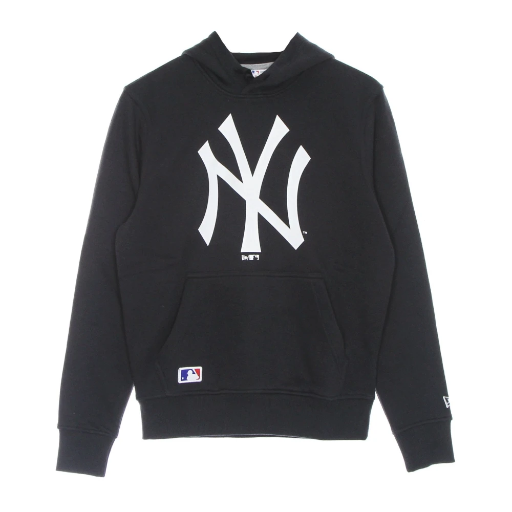 New Era Men's White Ny Yankees Logo Hoodie Navy