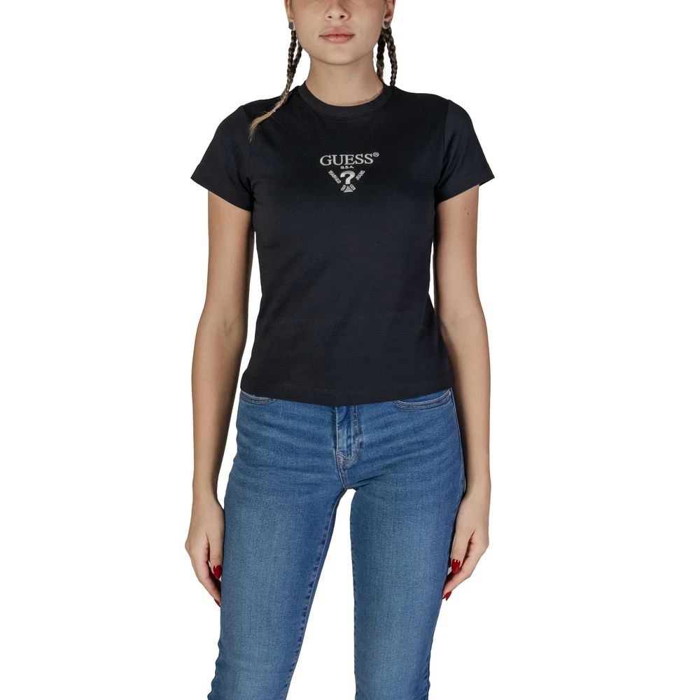 Guess Zwarte T-shirt Colette Slim Fit Black Dames