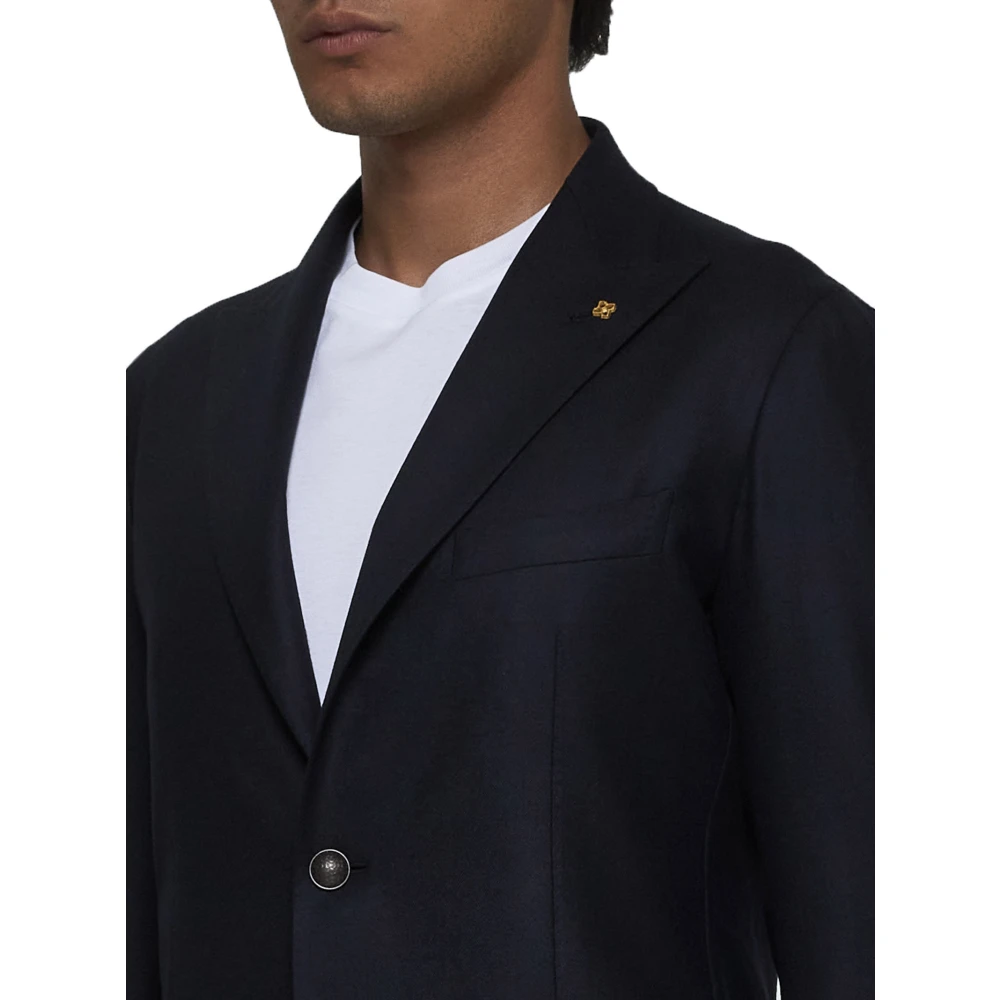 Tagliatore Blauwe Half-Gevoerde Blazer Blue Heren