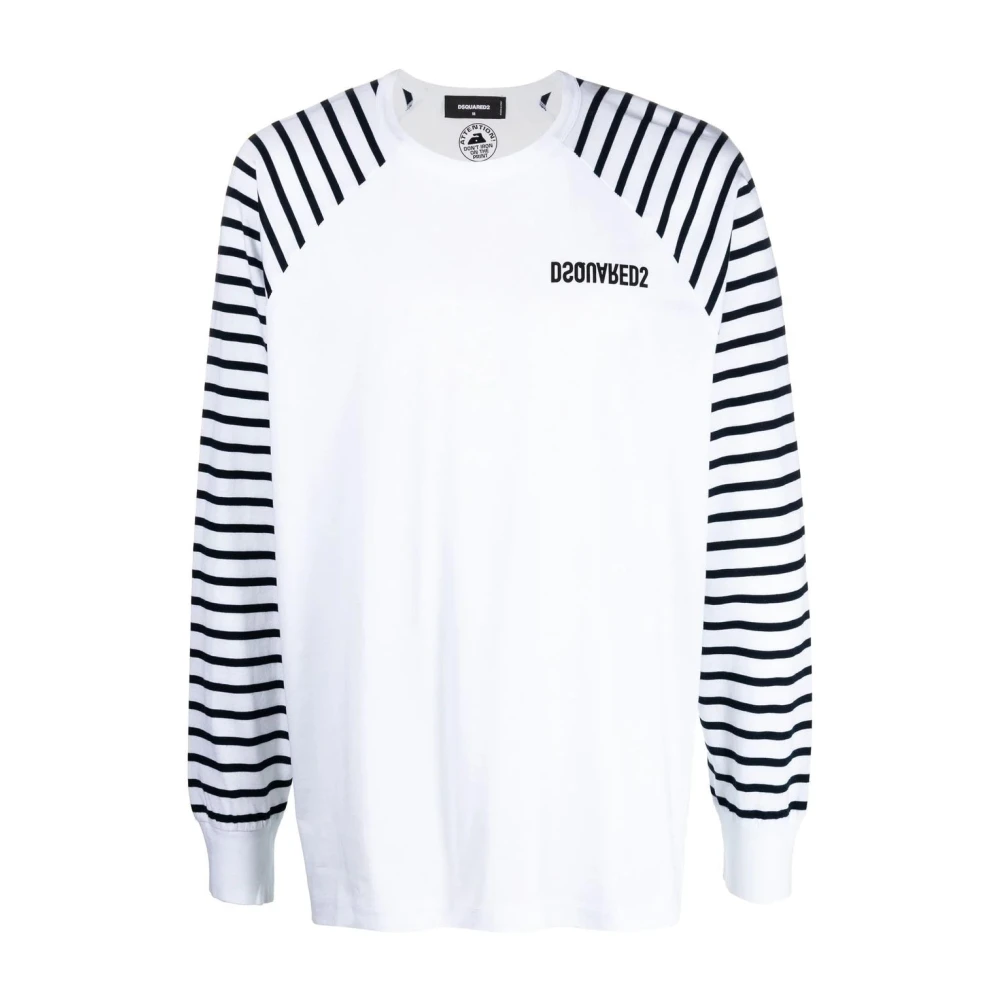 Dsquared2 White Long Sleeve T-Shirts, Male, Xl, Long Sleeve T-Shirt