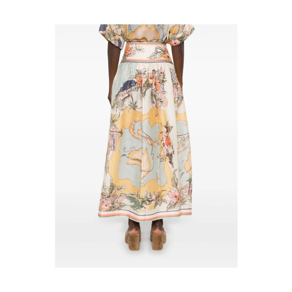 Zimmermann Beige Rok met Rits en Zakken Multicolor Dames