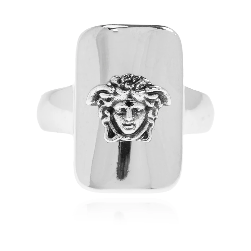 Versace Homme Gris - Chevalière Avec Tête De Méduse - Accessoires - Taille: 58 Mm