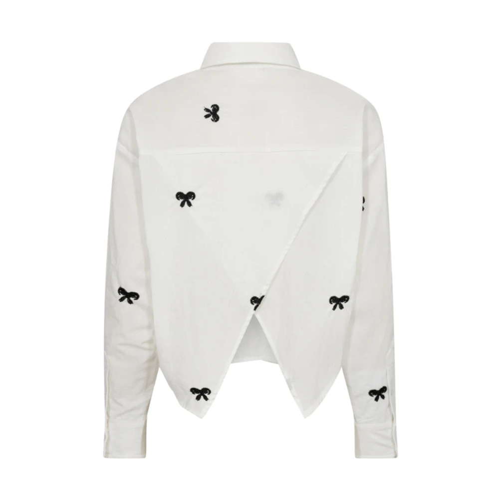 Co'Couture Witte blouse met geborduurde strikjes White Dames
