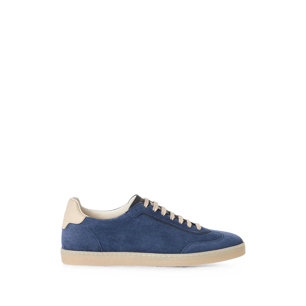 Brunello Cucinelli Suede Sneakers Heren Schoenen Blauw