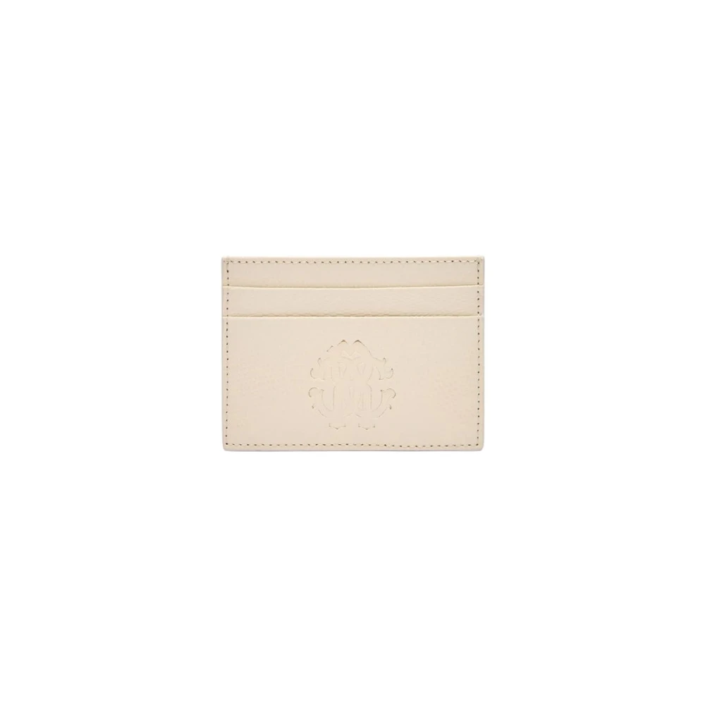 Roberto Cavalli Monogram Pasjeshouder Stijlvol en Compact Beige Dames