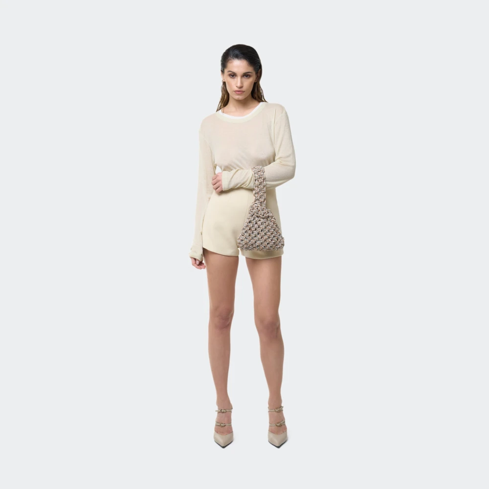 Hibourama Golden Shadow Satin Knoop Clutch Yellow Dames