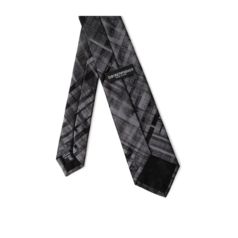 Emporio Armani Antraciet Zijden Stropdas Gray Heren