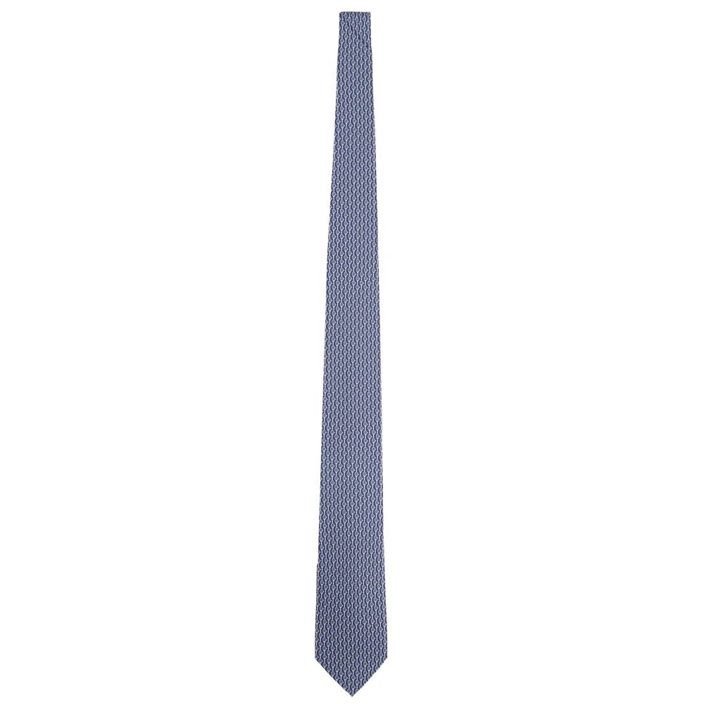 Ferragamo Men's Blue 5-Battuta Tie - Ties - One Size- Accessories