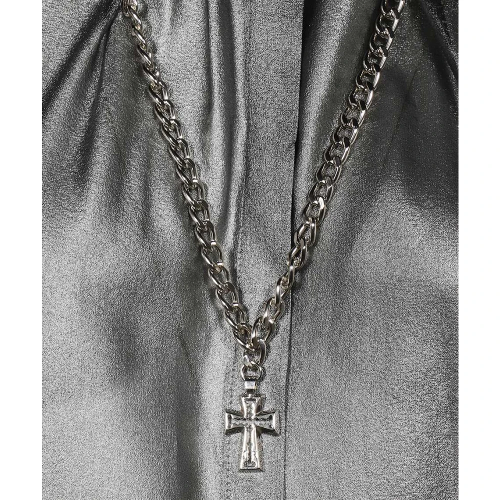 John Richmond Mouwloze zijden blouse met metallic effect Gray Dames