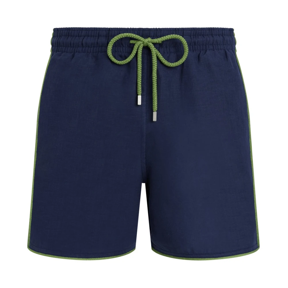 Vilebrequin Uomo Blu - Maurice Linen Swim Shorts Solid - Swimwear - L