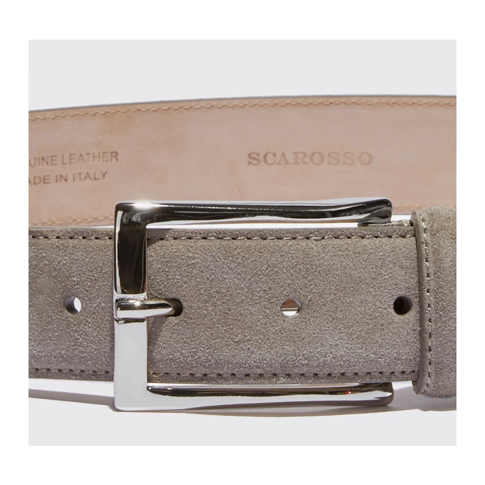 Scarosso Klassieke Grijze Riem Beige Heren