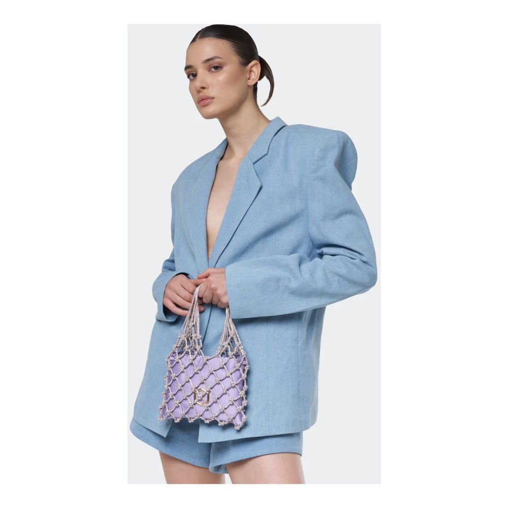 Hibourama Carrie Crystal Mesh Mini Tas Purple Dames