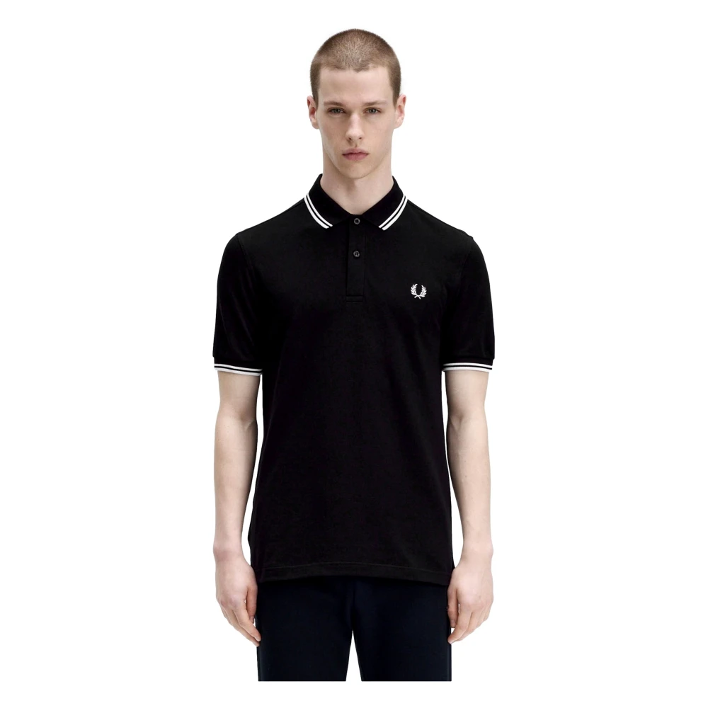 Fred Perry Zwarte Twin Tipped Polo Shirt Black Heren