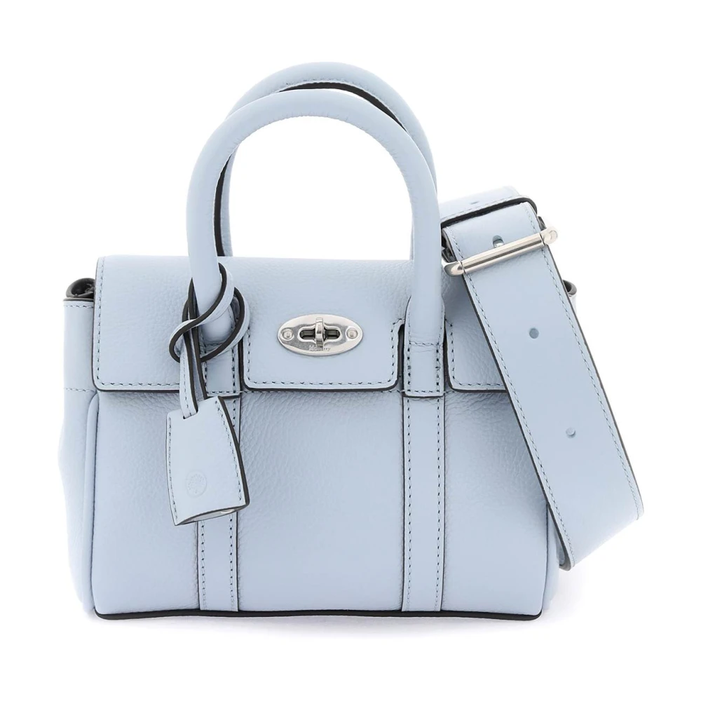 Mulberry Grained Leather Bayswater Mini Tas Blue Dames