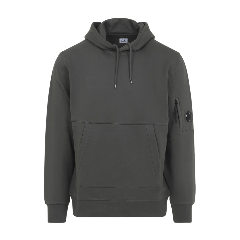 C.p. Company Men's Gray Hoodies, L, Diagonal Raised Fleece Hoodie
