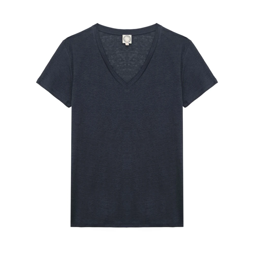 Ines De La Fressange Paris Apolline linne T-shirt Blue, Dam