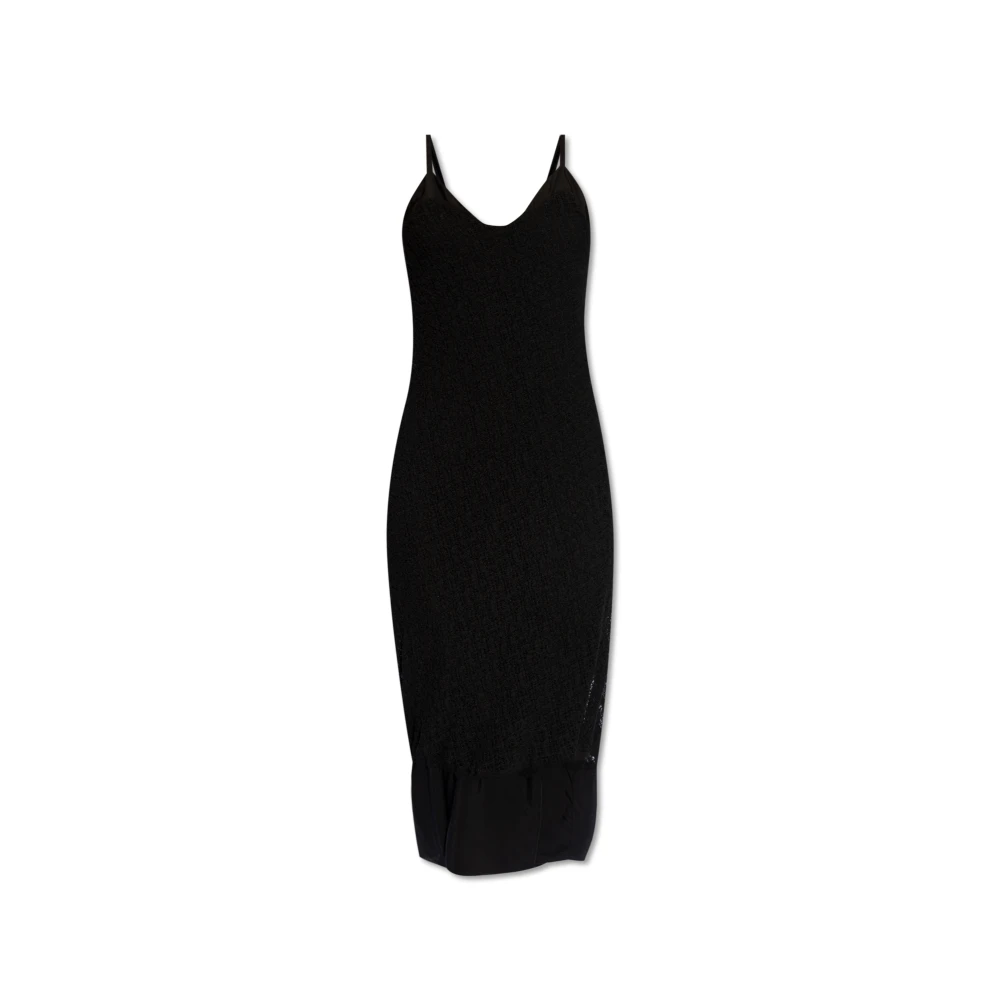 Jil Sander Tweed slip jurk Black Dames