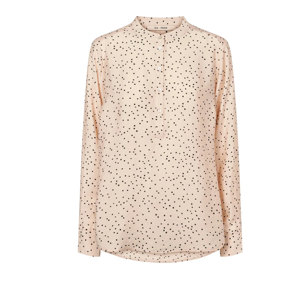 RUE de Femme Polka Dot Shirt met lange mouwen Beige Dames