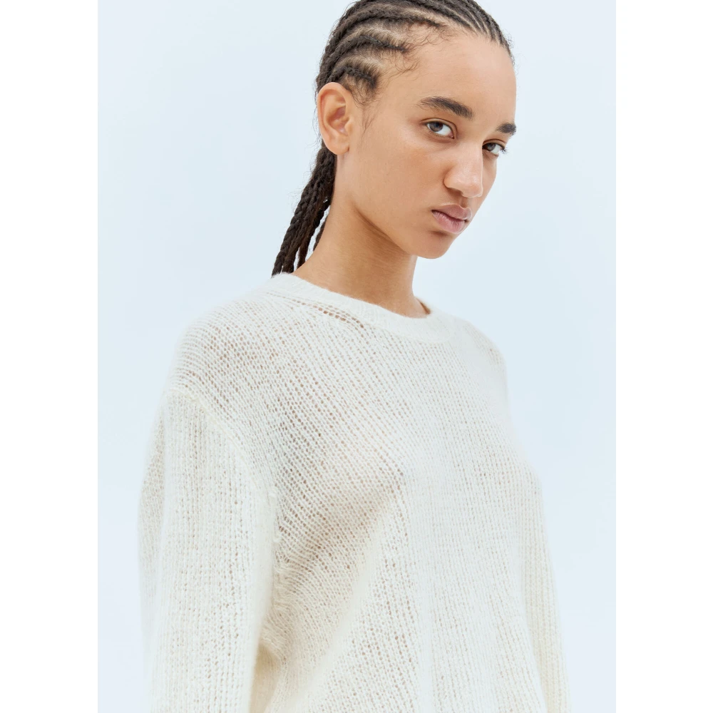 The Row Kasjmier Gebreide Crewneck Sweater Beige Dames