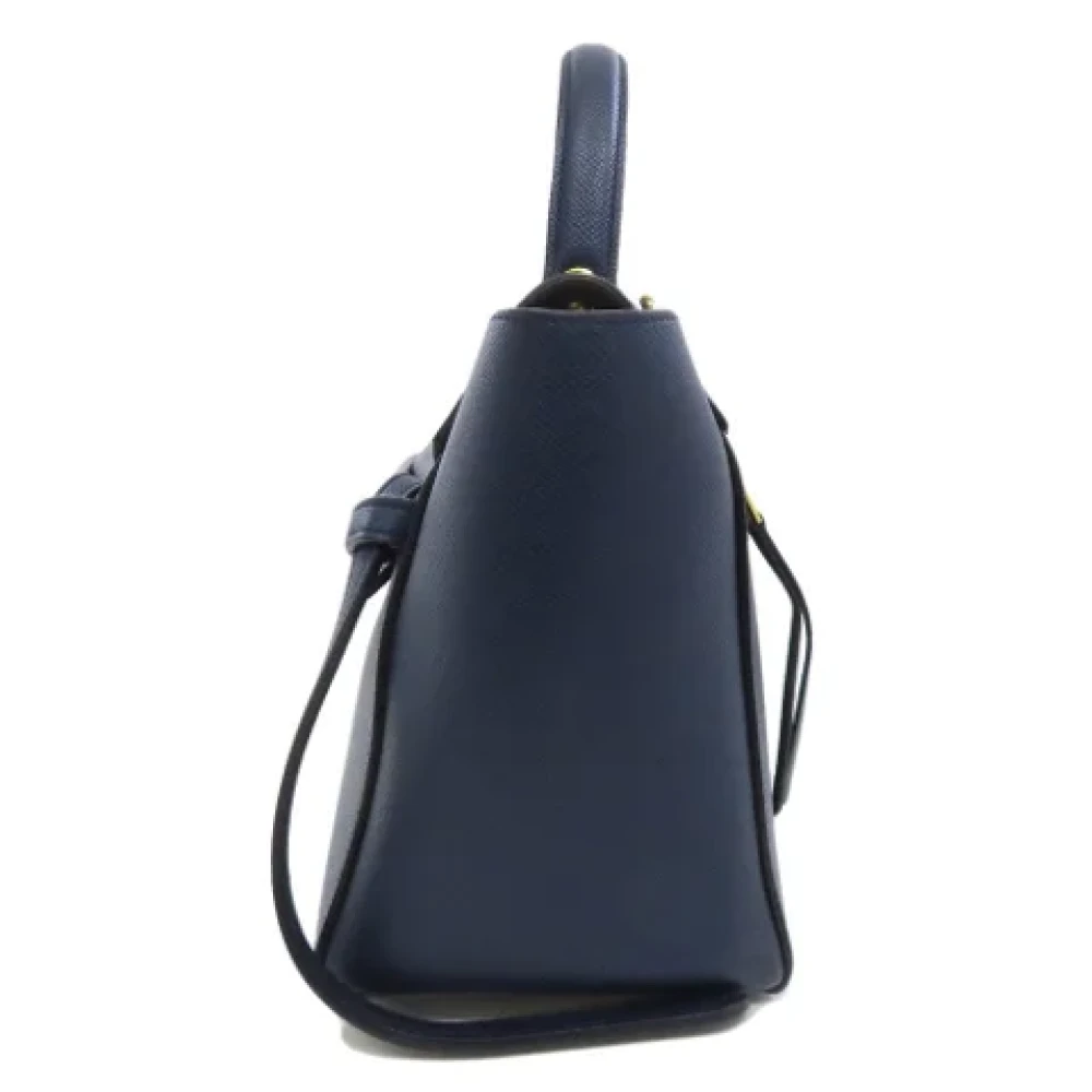 Celine Vintage Pre-owned Leather handbags Blue Dames