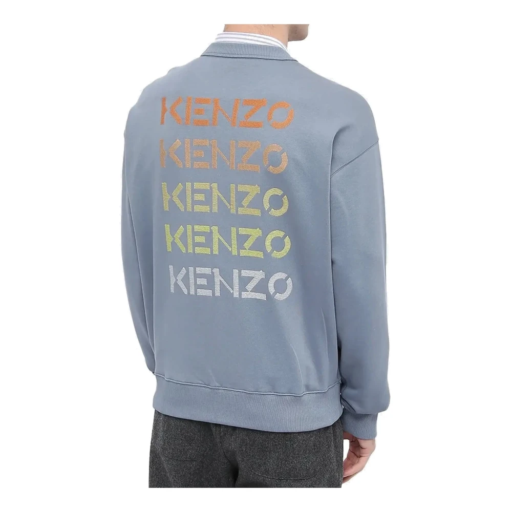 Kenzo Blauwe Katoenen Sweatshirt met Logodetail Blue Heren