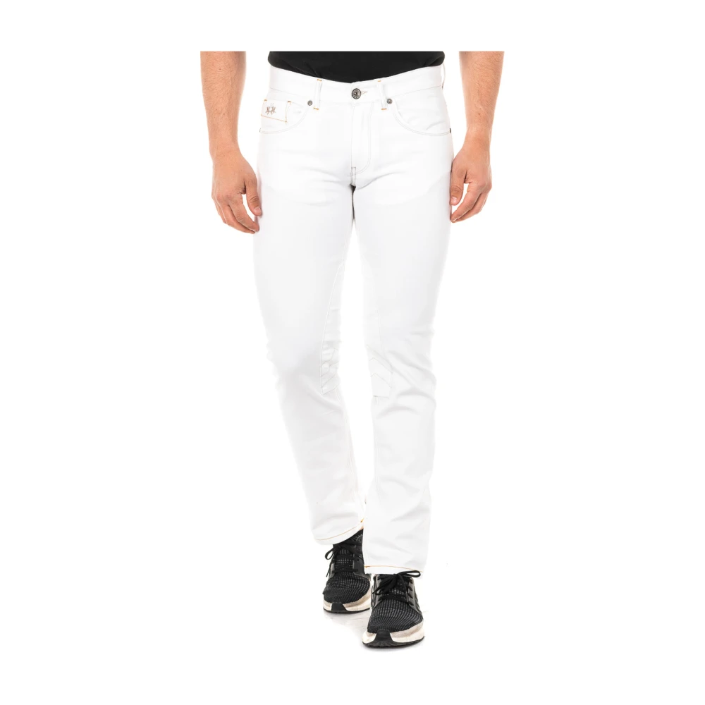 La Martina Men's White Slim-Fit Jeans,, Straight Leg Trousers W33