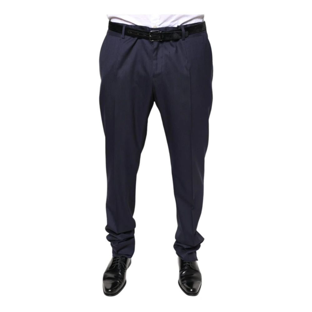 Dolce & Gabbana Men's Blue Skinny Formal Dress Trousers - Suit Trousers - 2XL - Trousers
