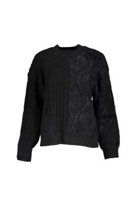 Elegant rullkrage tröja med kontrastdetaljer