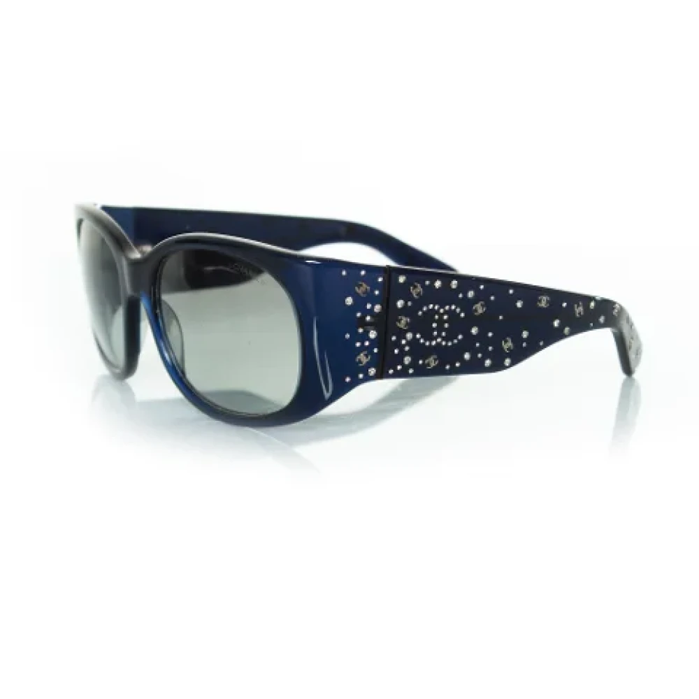 Chanel Vintage Pre-owned Fabric sunglasses Blue Dames