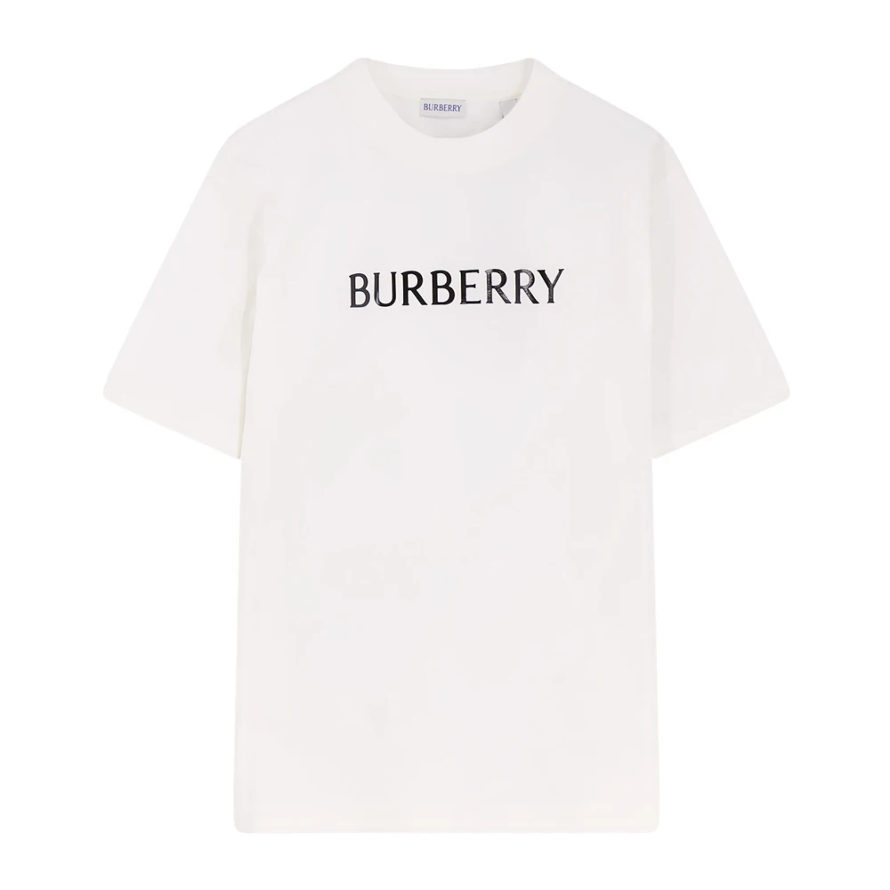 Burberry Men's White T-Shirts, L, Crew Neck T-Shirt