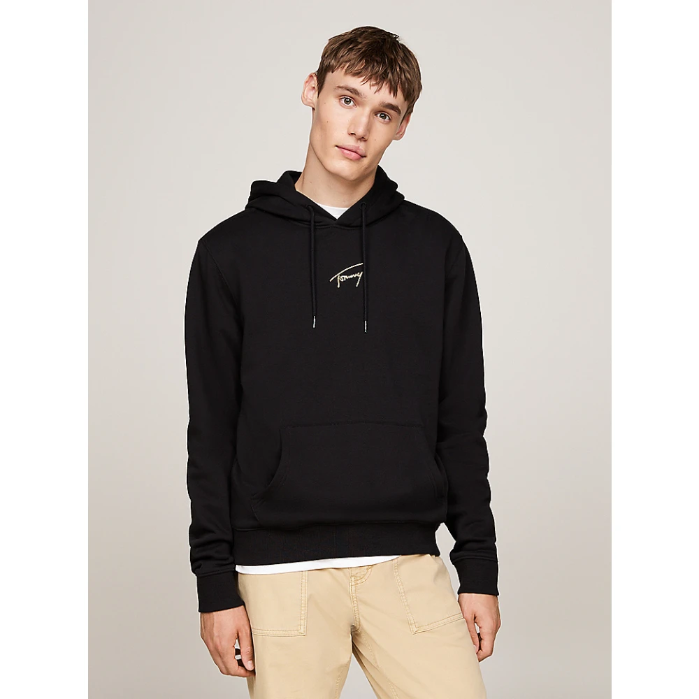 Tommy Jeans Gouden Signature Hoodie Black Heren