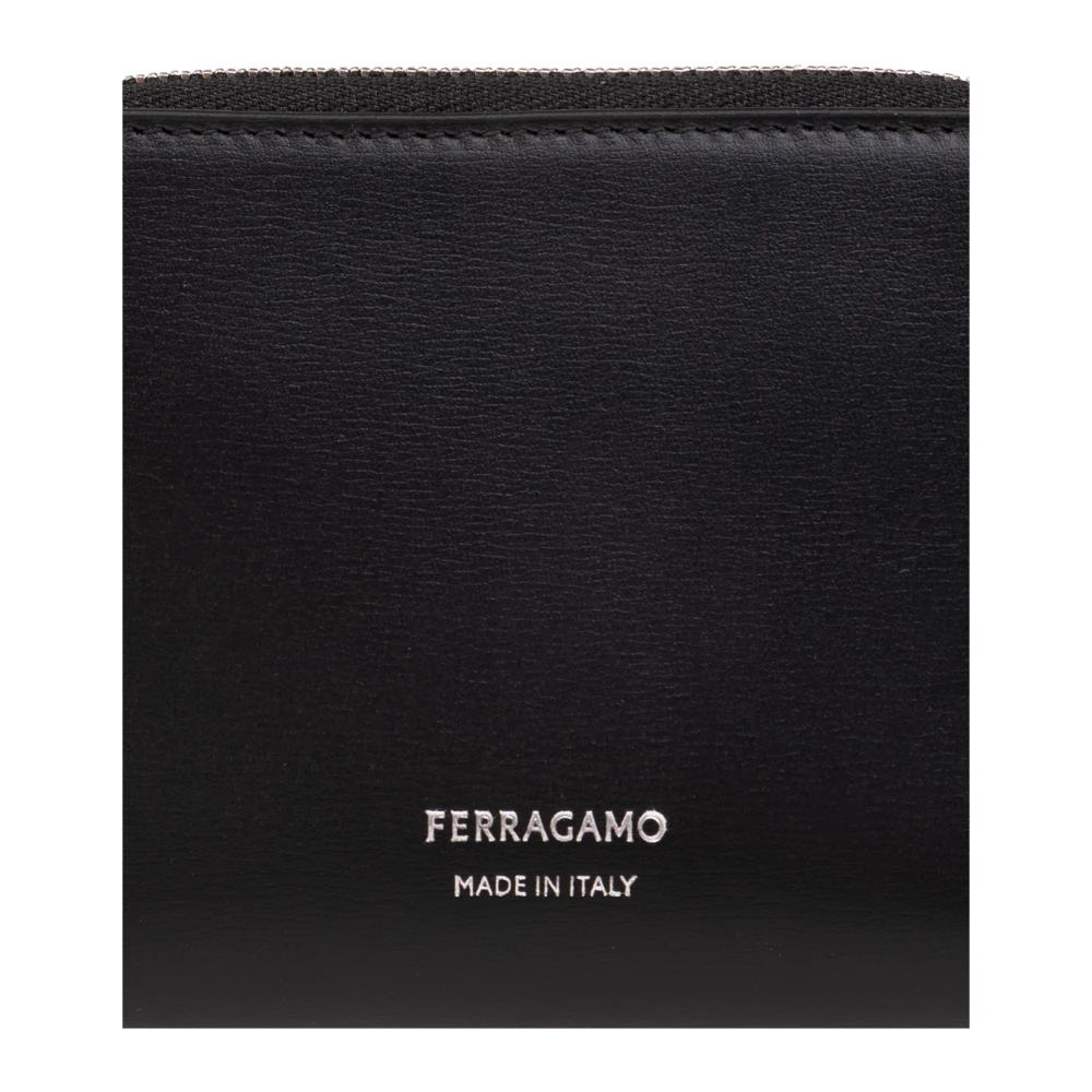 Salvatore Ferragamo Leren kaarthouder Black Heren